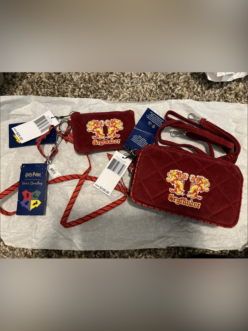 Vera Bradley Harry Potter Gryffindor Crossbody and Cardholder Set